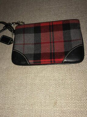 Y2K Coach Hampton Wool Tartan Wristlet